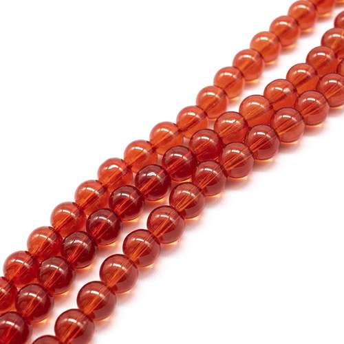 Milky Glass Beads 8mm - Red