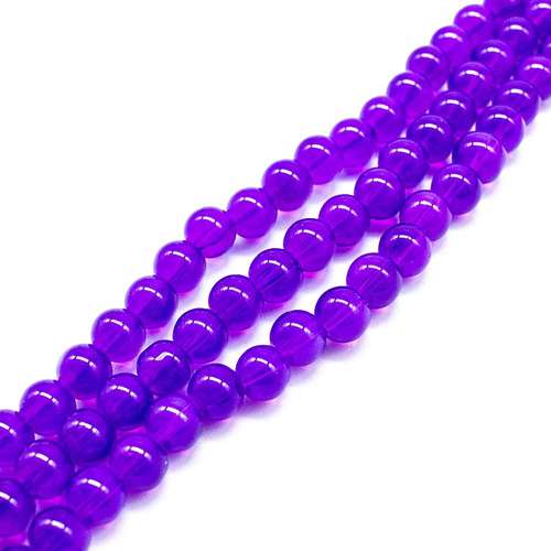 Milky Glass Beads 8mm - Opal Purple