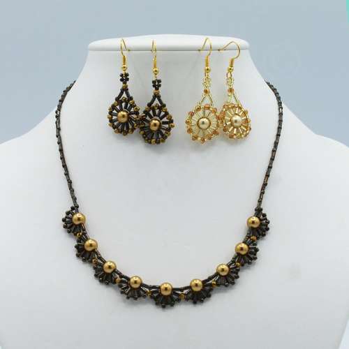 Beaded Lace Chariott Jewellery Kit gold jewelry making kit — DIY set with beads and instructions for creating handmade jewelry