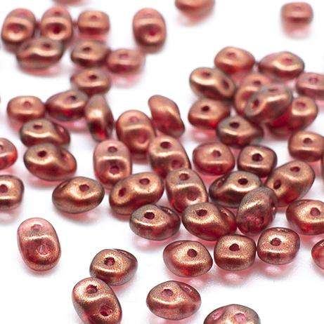 10g Czech glass Rulla beads halo cardinal — two-hole beads for jewelry making and bead weaving