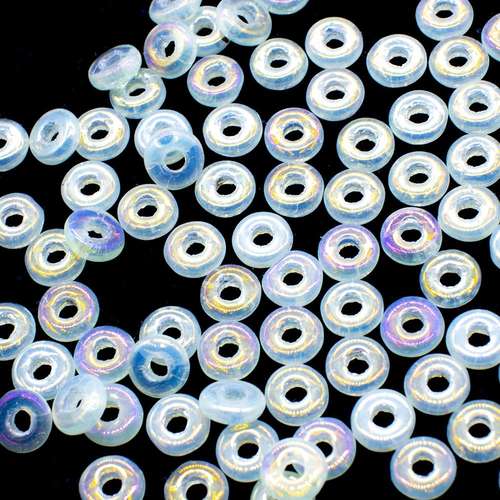 4mm Czech glass glass beads ring 4mm 5g 180pcs - iris lemon — pack of 5, high-quality two-hole beads ideal for jewelry making, bead weavi…