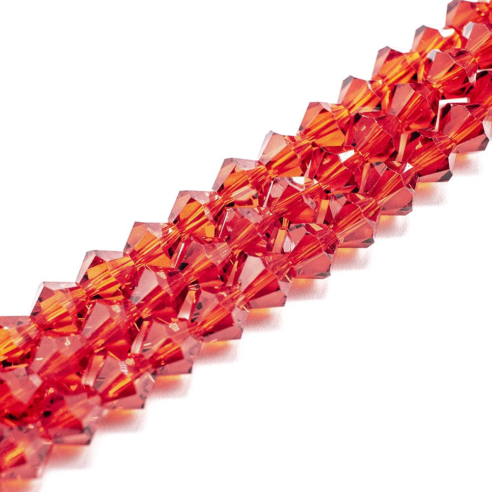 Premium Crystal 8mm Bicone Beads - Red