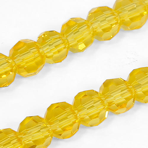 Crystal Round Beads 4mm - Yellow
