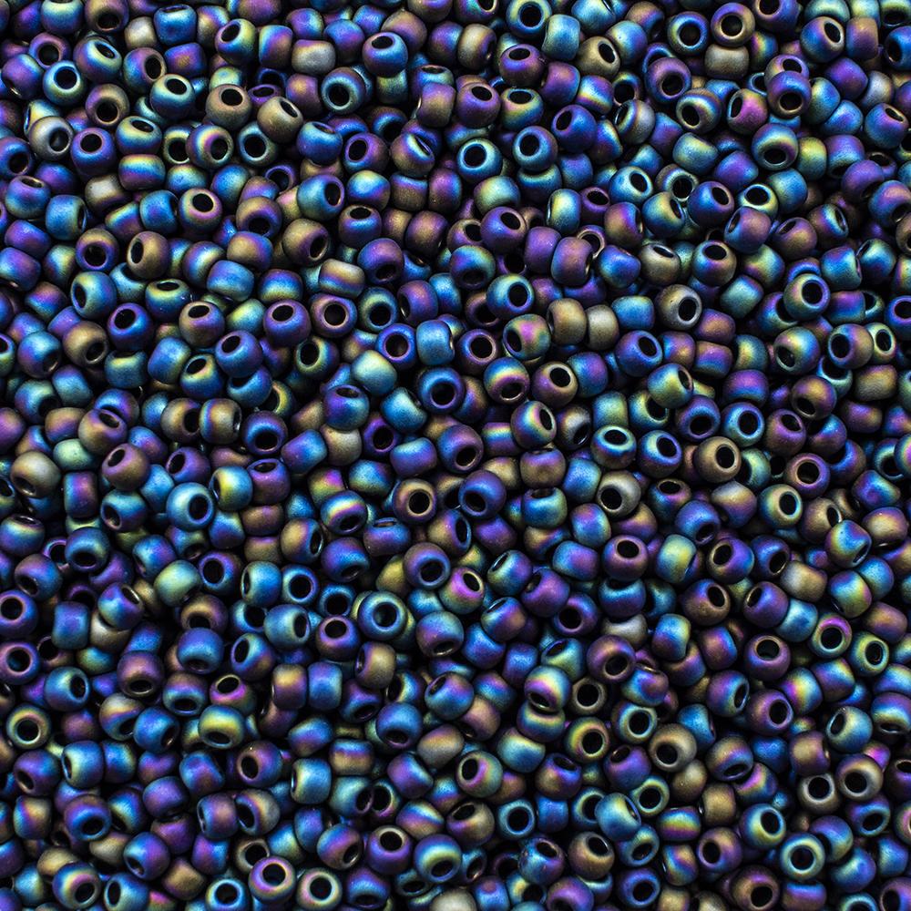 Toho Size 11 Seed Beads 10g - Frosted Rainbow Iris