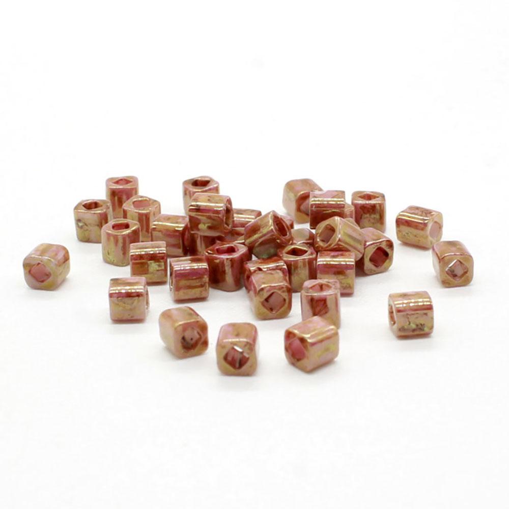 Toho Cubes 4mm 10g - Hybrid Lust Opq Rose Gold Topaz