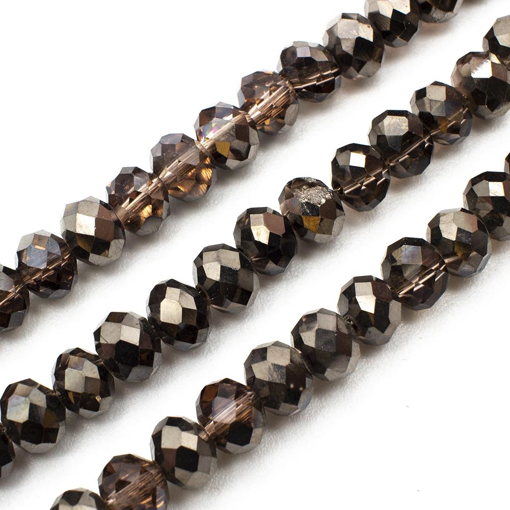 Crystal Rondelle 4x6mm - Brown Shadow 100pcs