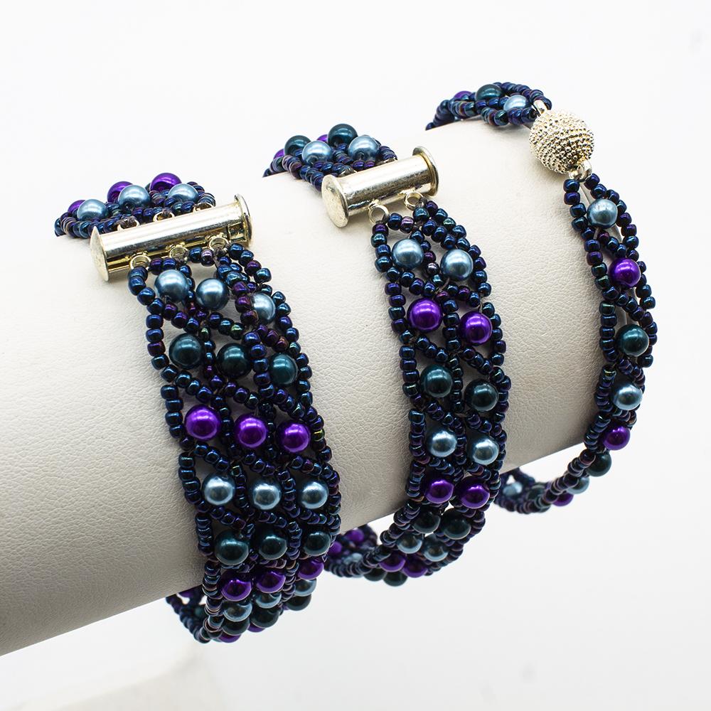 Snake Stitch Make 3 Bracelets - Project kit - Twilight