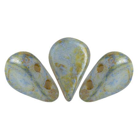 Amos Puca Beads 10g - Opq Blue/Green Spotted
