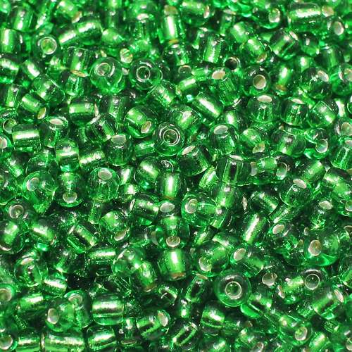 size 6 FGB glass seed beads fern green — 50g pack, ideal for bead weaving, embroidery, and jewelry making