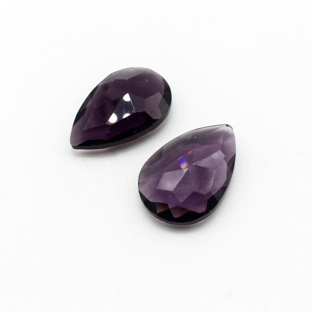 Glass Purple Large Drop 29x20mm