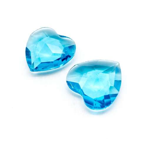 Glass Cyan Large Heart 27mm