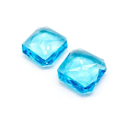 Glass Cyan Large Square 23mm