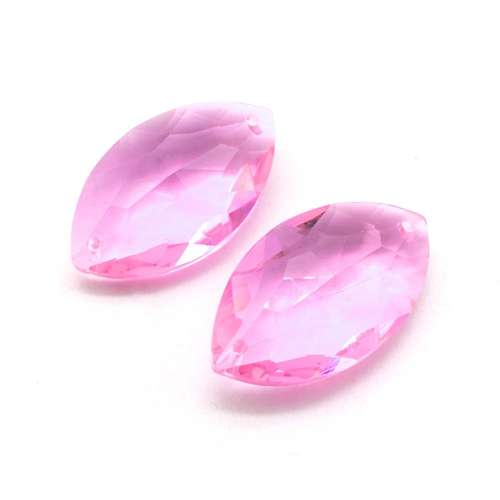 Glass Pink Extra Large Diamond 37x22mm