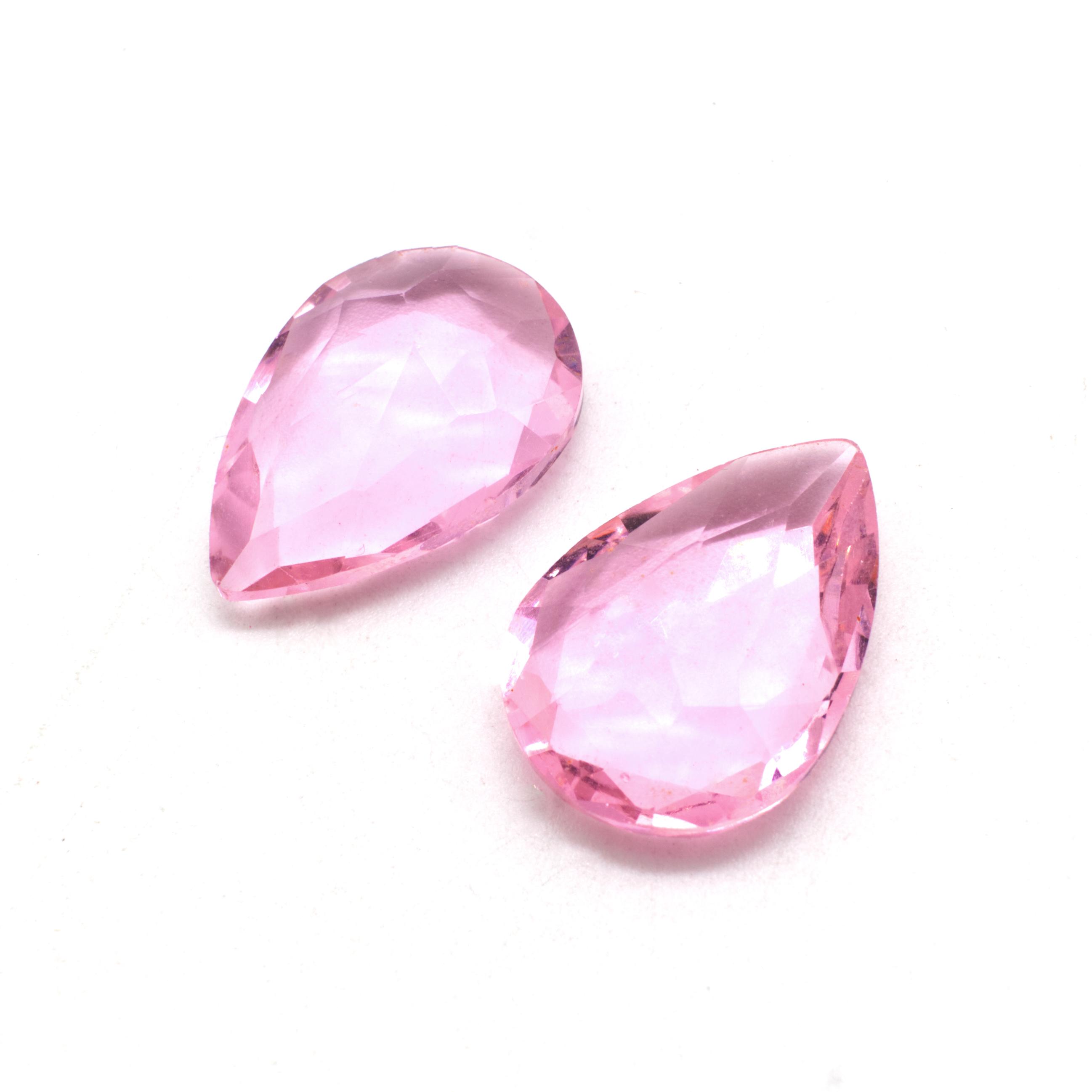 Glass Pink Large Drop 29x20mm