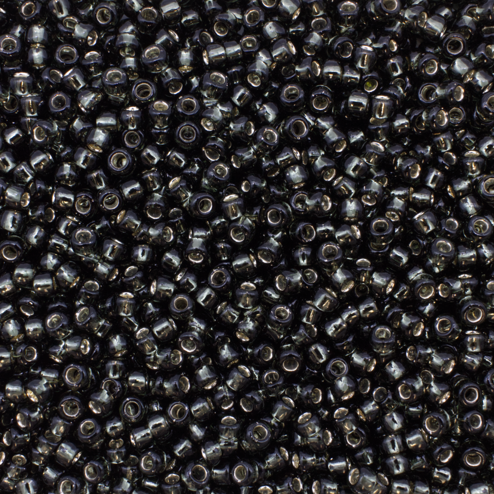 Toho Size 8 Seed Beads 10g -  Dark Silver Black Diamond