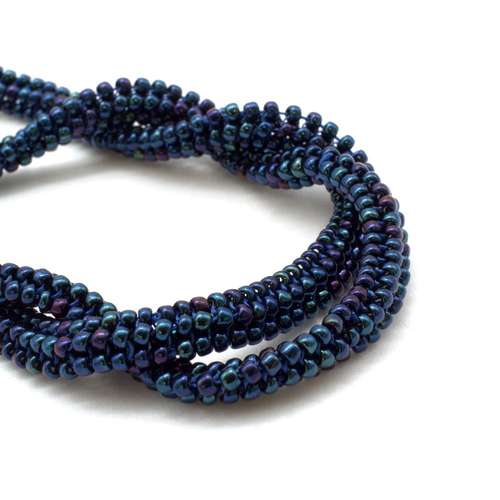 Herringbone Seed Bead Necklace metallic nebula necklace making kit — DIY set with beads and instructions for creating handmade jewelry