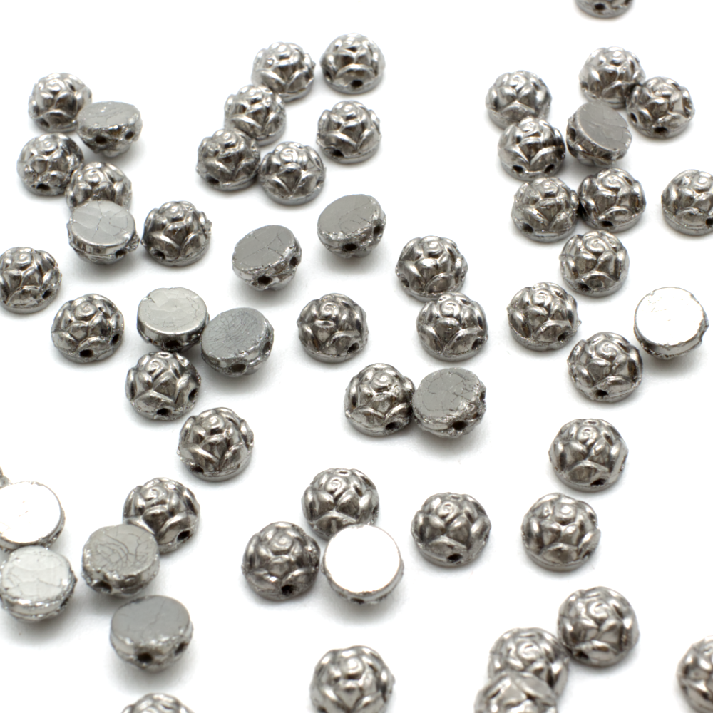 Roseta Cab 6mm 25pcs - Chrom Plating