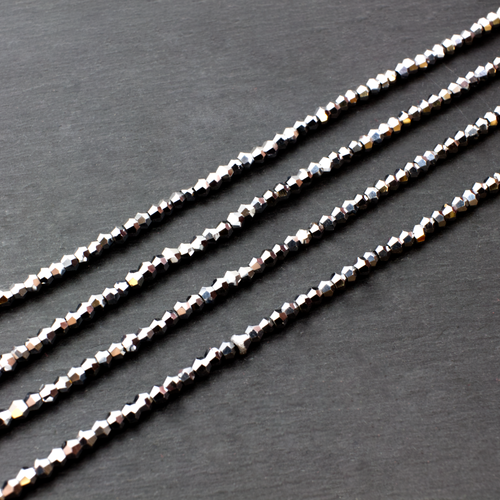 3mm crystal bicone beads silver — plated finish, ideal for jewelry making and beadwork