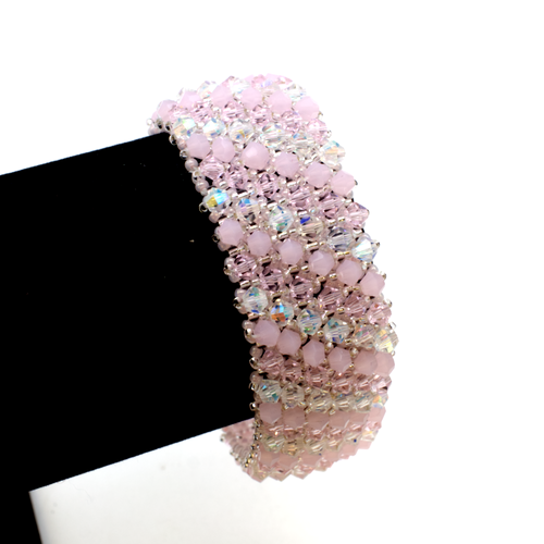 Bella Crystal Bracelet pinks bracelet making kit — DIY set with beads and instructions for creating handmade jewelry