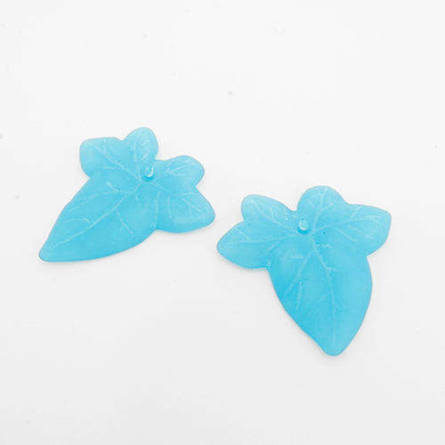 Lucite Leaf Large - Aqua - 15 pcs