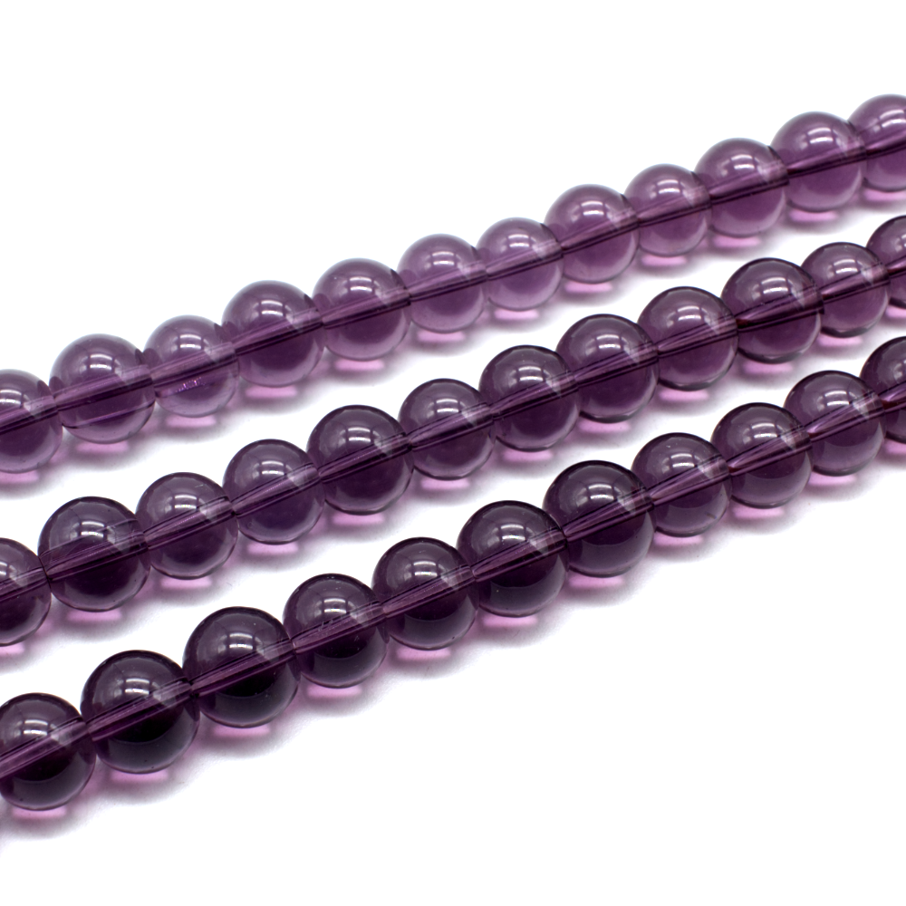 Glass Beads Round 12mm - Purple
