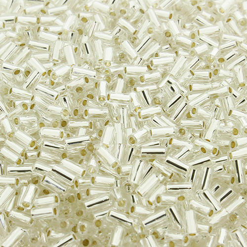 Toho 3mm Bugle Seed Beads 10g - Silver-Lined Crystal