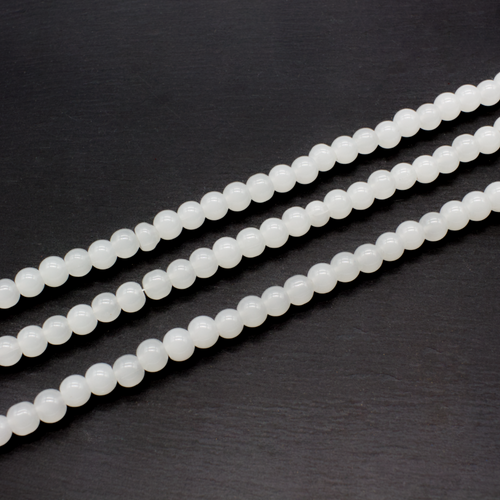 Glass Beads Round 6mm - Milky White