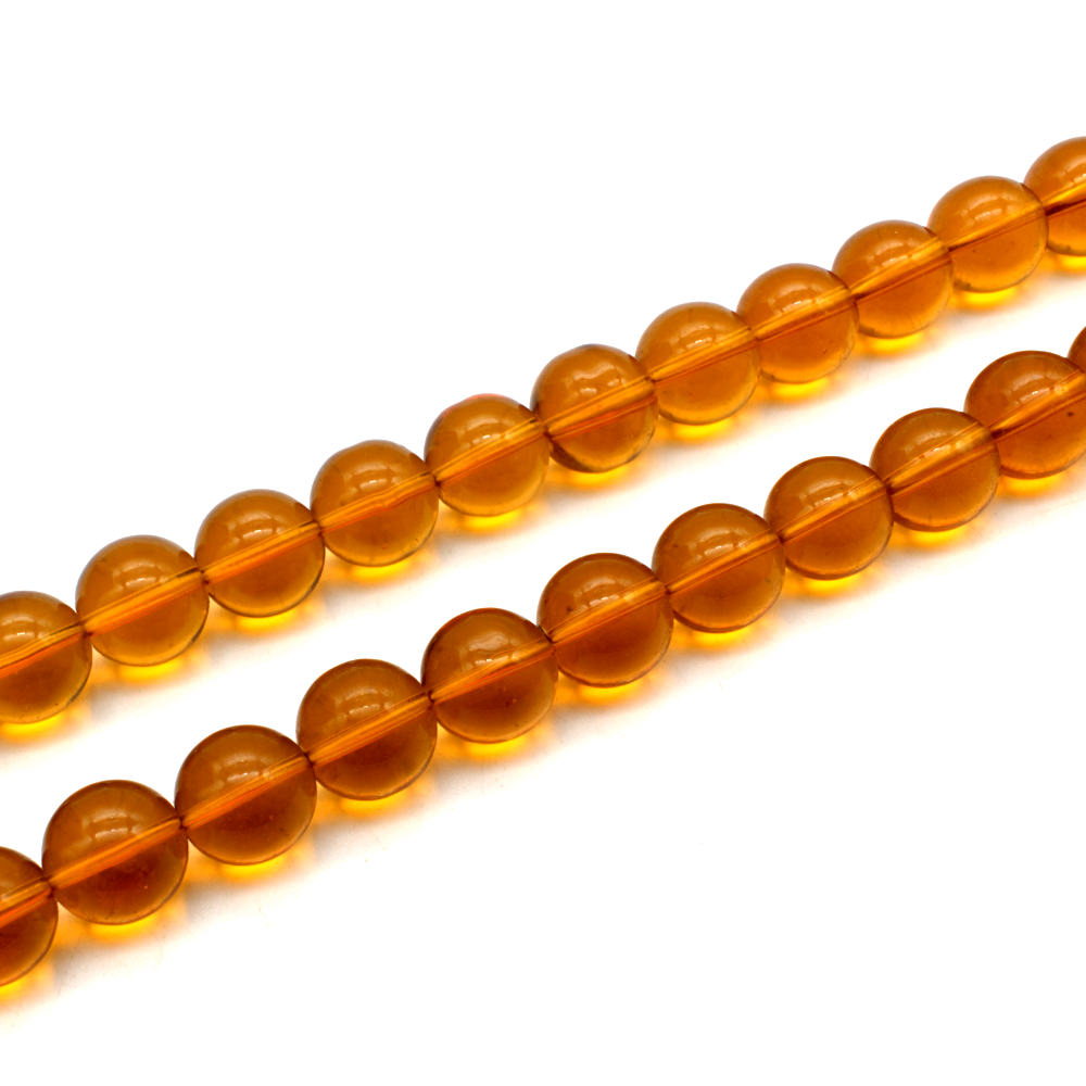 Glass Beads Round 14mm - Amber