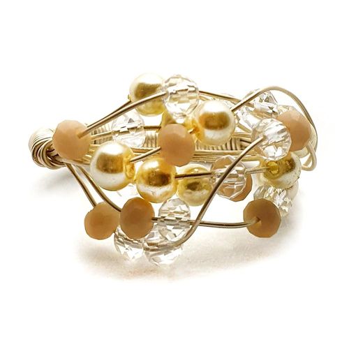 Starlight Ring ivory jewelry making kit — DIY set with beads and instructions for creating handmade jewelry