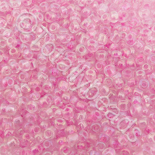 Seed Beads Transparent Rainbow  Light Pink - Size 8 100g
