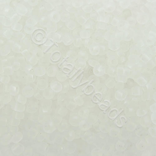 Seed Beads Transparent Frosted  Clear - Size 8