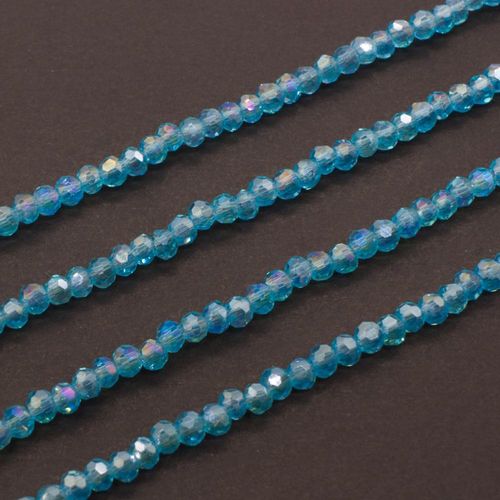 3mm crystal beads turquoise ab — AB finish, faceted for jewelry making and beadwork