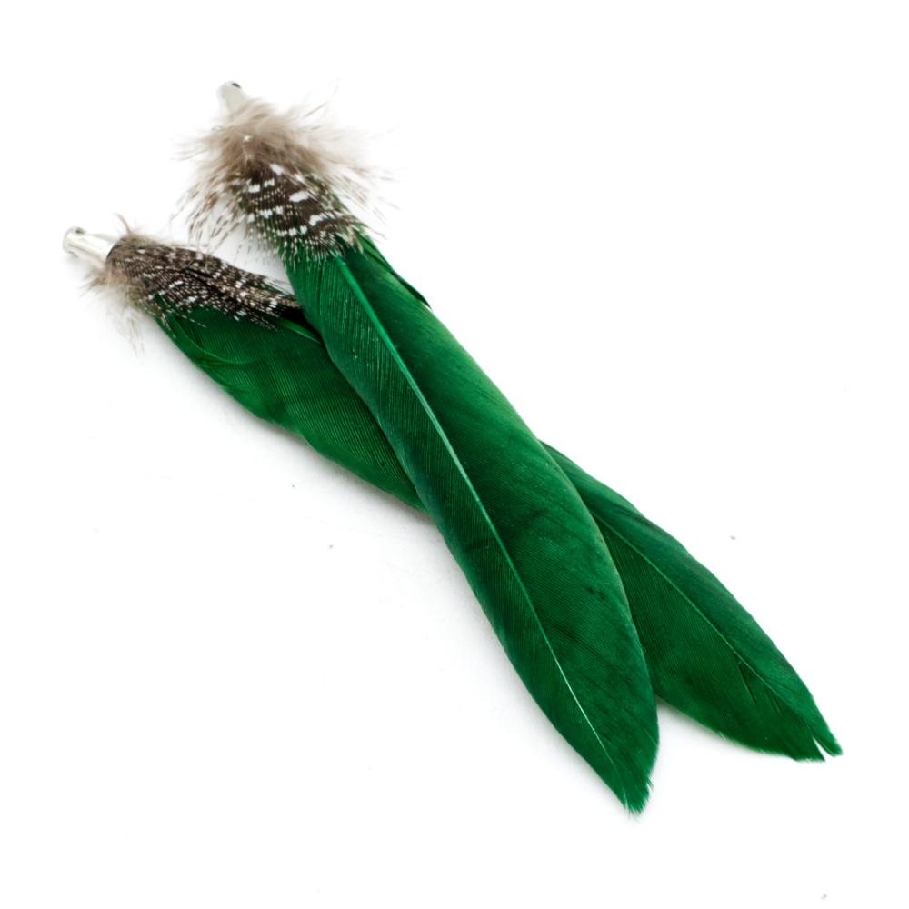 Dyed Feathers - Green - 2pc