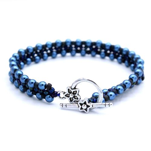 Mia Pearl Bracelet Makes 5 peacock bracelet making kit — DIY set with beads and instructions for creating handmade jewelry