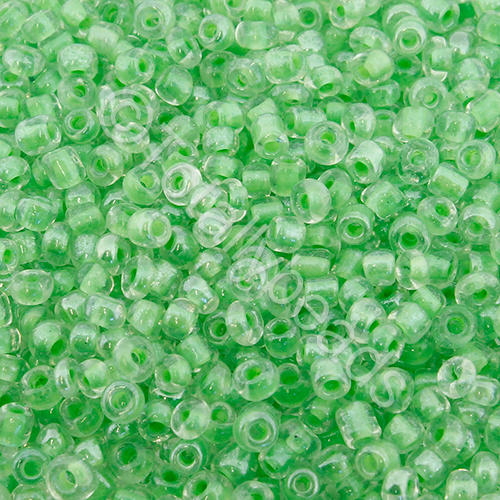 Seed Beads Colour Lined  Green - Size 8