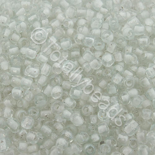 Seed Beads Colour Lined Luster  White - Size 8