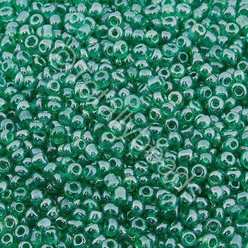 Seed Beads Transparent Luster Green - Size 11 100g