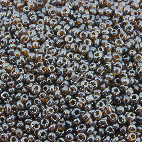 Seed Beads Transparent Luster Dark Brown - Size 11 100g