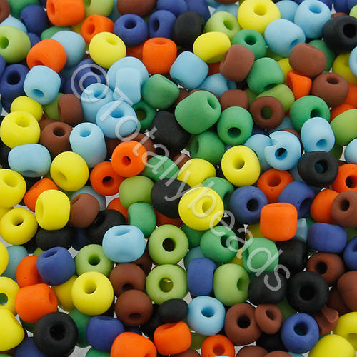 Seed Beads Opaque Frosted  Mixed - Size 6 100g