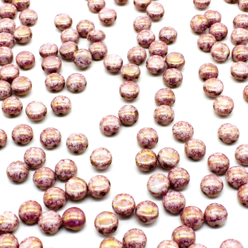 Preciosa Candy Beads 8mm 20pcs - Pink Marble