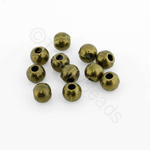 Antique Bronze Bead - Round 4mm 50pcs