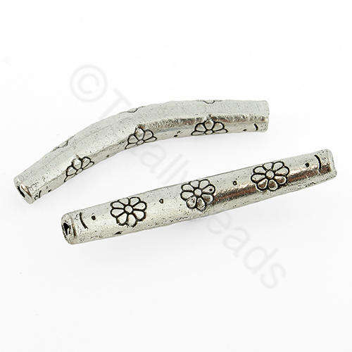 Antique Silver Curve Tube 32mm 2pcs