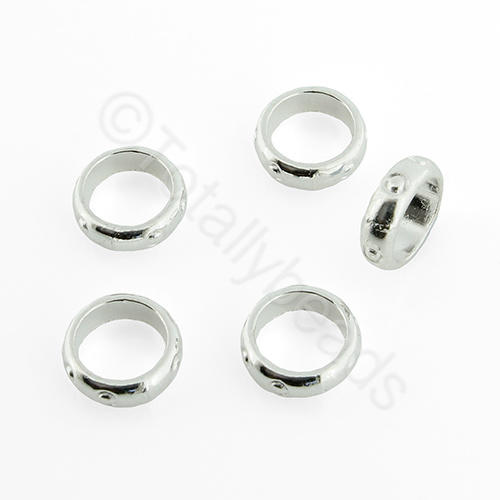 Silver Metal Pattern Ring 8x2mm - Large Hole 40pcs