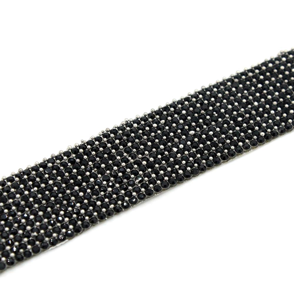 Crystal Ribbon Hair Band Kit jet black jewelry making kit — DIY set with beads and instructions for creating handmade jewelry