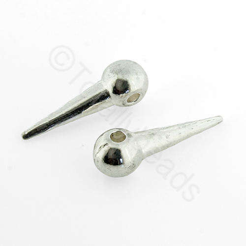 Silver Metal Bead Spike 22x7mm 10pcs