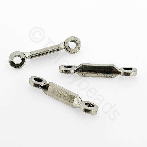 Antique Silver - Connector 2 Hole 25mm 10pcs