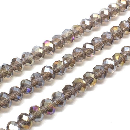 8mm crystal beads smokey rainbow, pack of 70 — faceted for jewelry making and beadwork