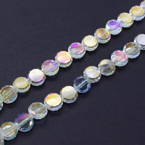 10mm crystal beads lemon, pack of 10 — faceted for jewelry making and beadwork