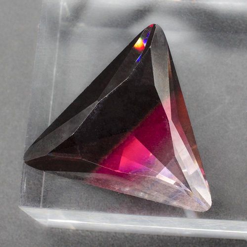 Crystal Triangle Cabochons 30mm - Crystal Pink Charcoal