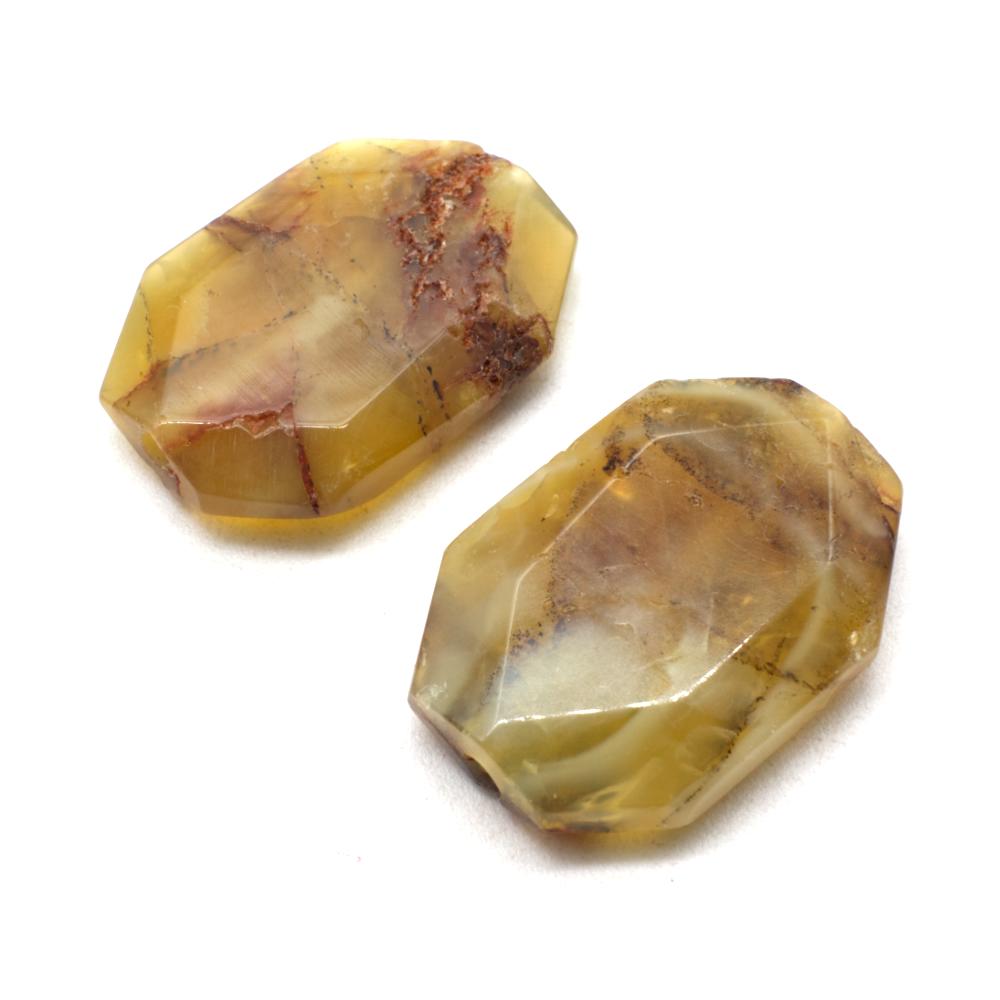 Facet Flat Gemstone Nugget 35mm - Yellow Opal